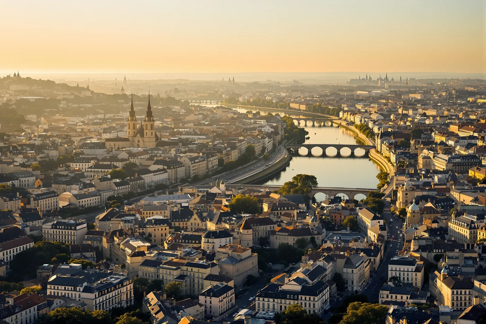 Vue aérienne de Bordeaux Métropole - zone d'intervention couverte
